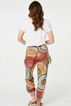 Kaleidoscope Print High Rise Harem Pants