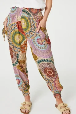 Kaleidoscope Print High Rise Harem Pants