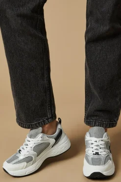 Karlie Contrast Mesh Detail Lace Up Trainers