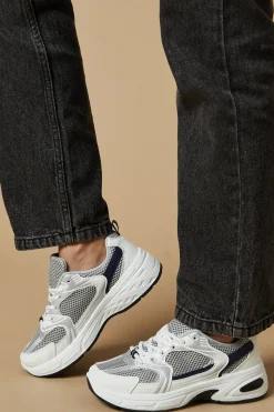 Karlie Contrast Mesh Detail Lace Up Trainers