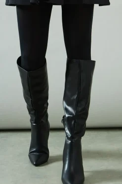 Katia Faux Leather Kitten Knee Boot