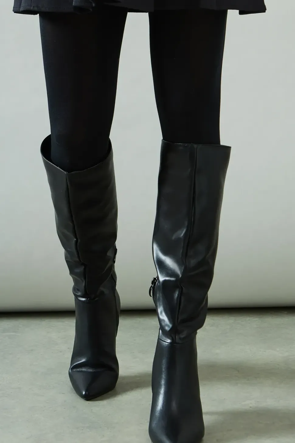 Katia Faux Leather Kitten Knee Boot