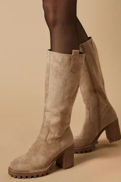 Kera Faux Suede Chunky Platform Knee Boot