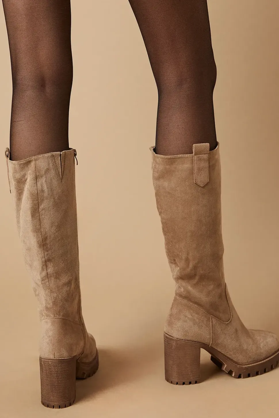 Kera Faux Suede Chunky Platform Knee Boot