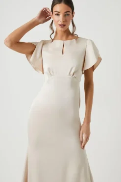 Keyhole Detail Satin Bridesmaids Dress