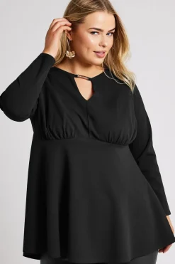 Keyhole Peplum Top