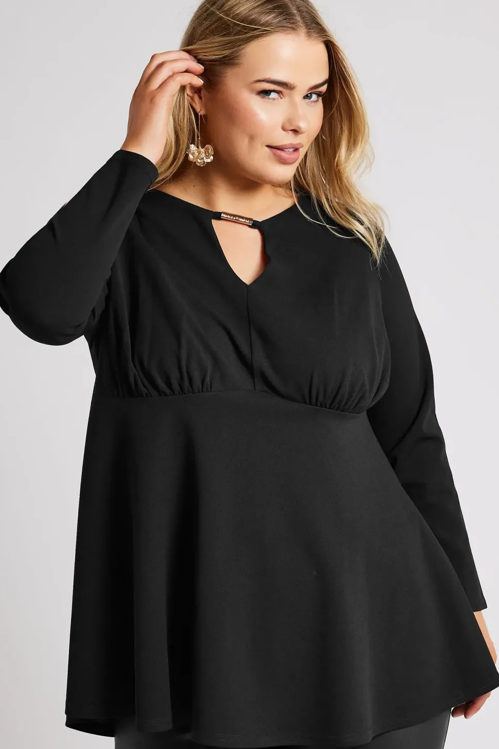 Keyhole Peplum Top