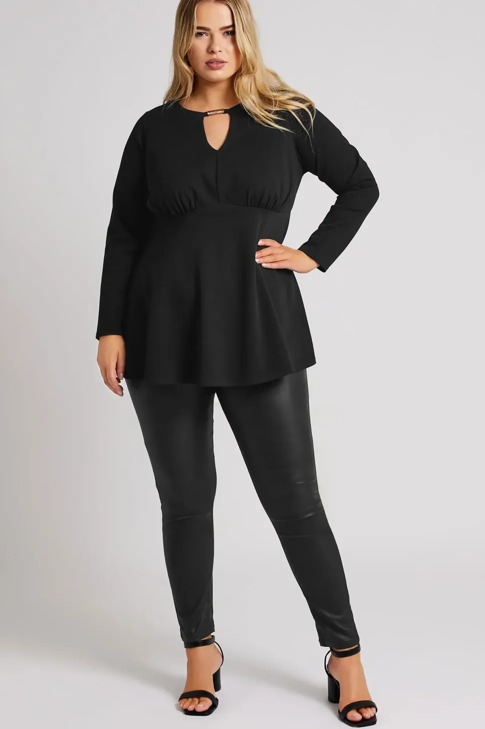 Keyhole Peplum Top