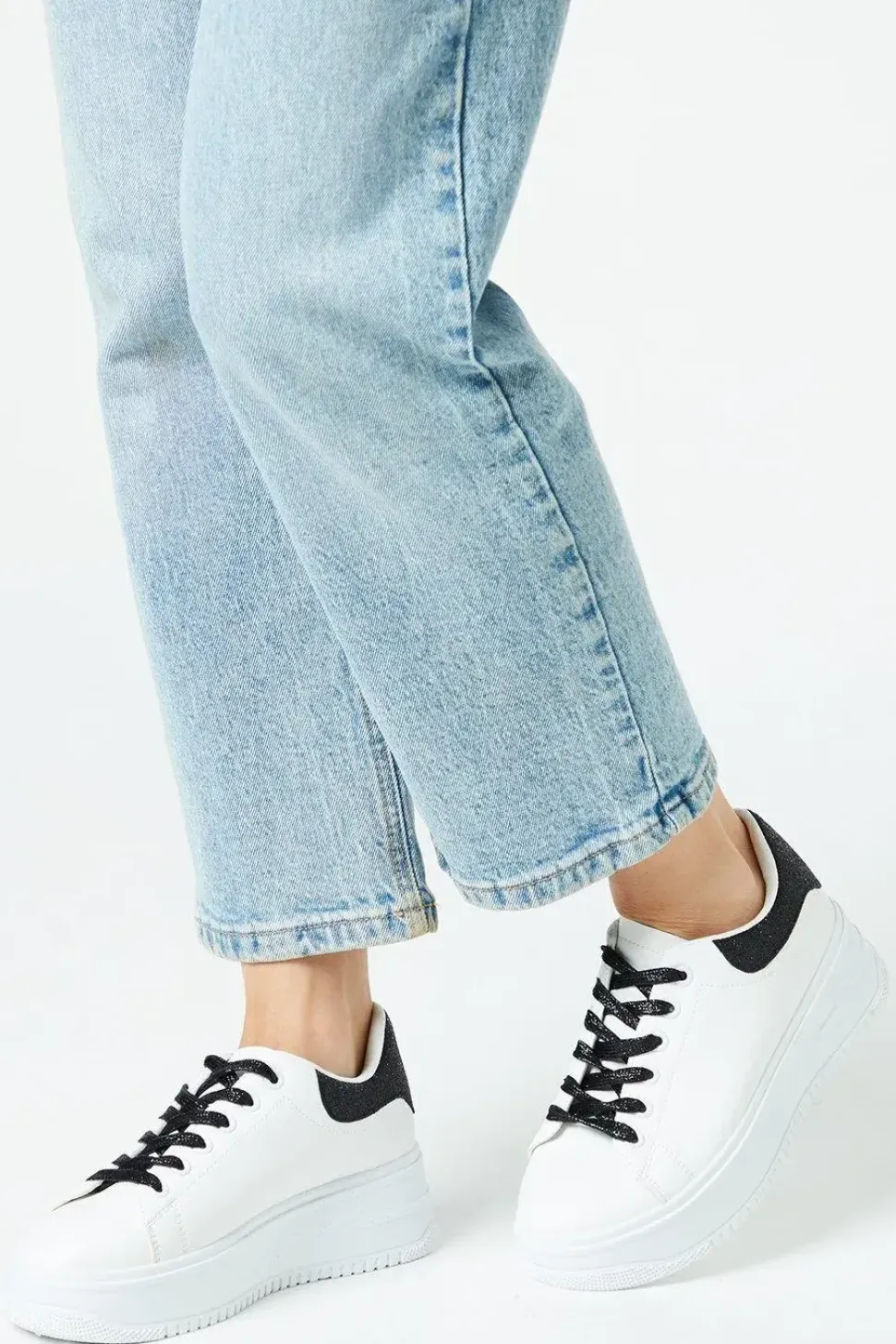 Kimmis Glitter Lace Up Platform Trainers