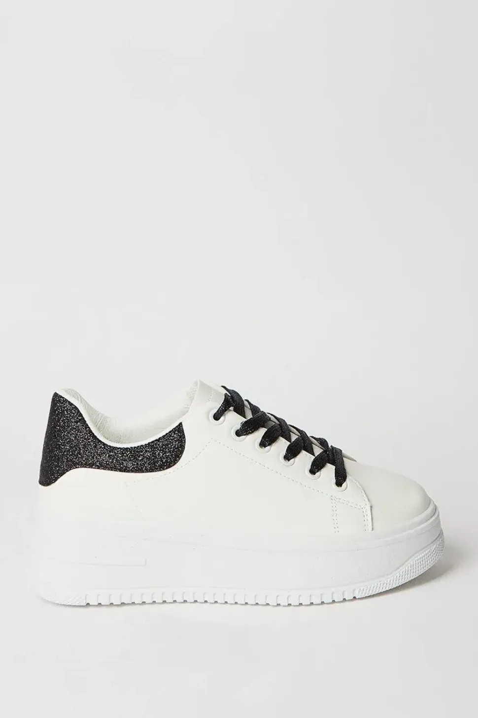 Kimmis Glitter Lace Up Platform Trainers
