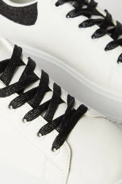 Kimmis Glitter Lace Up Platform Trainers