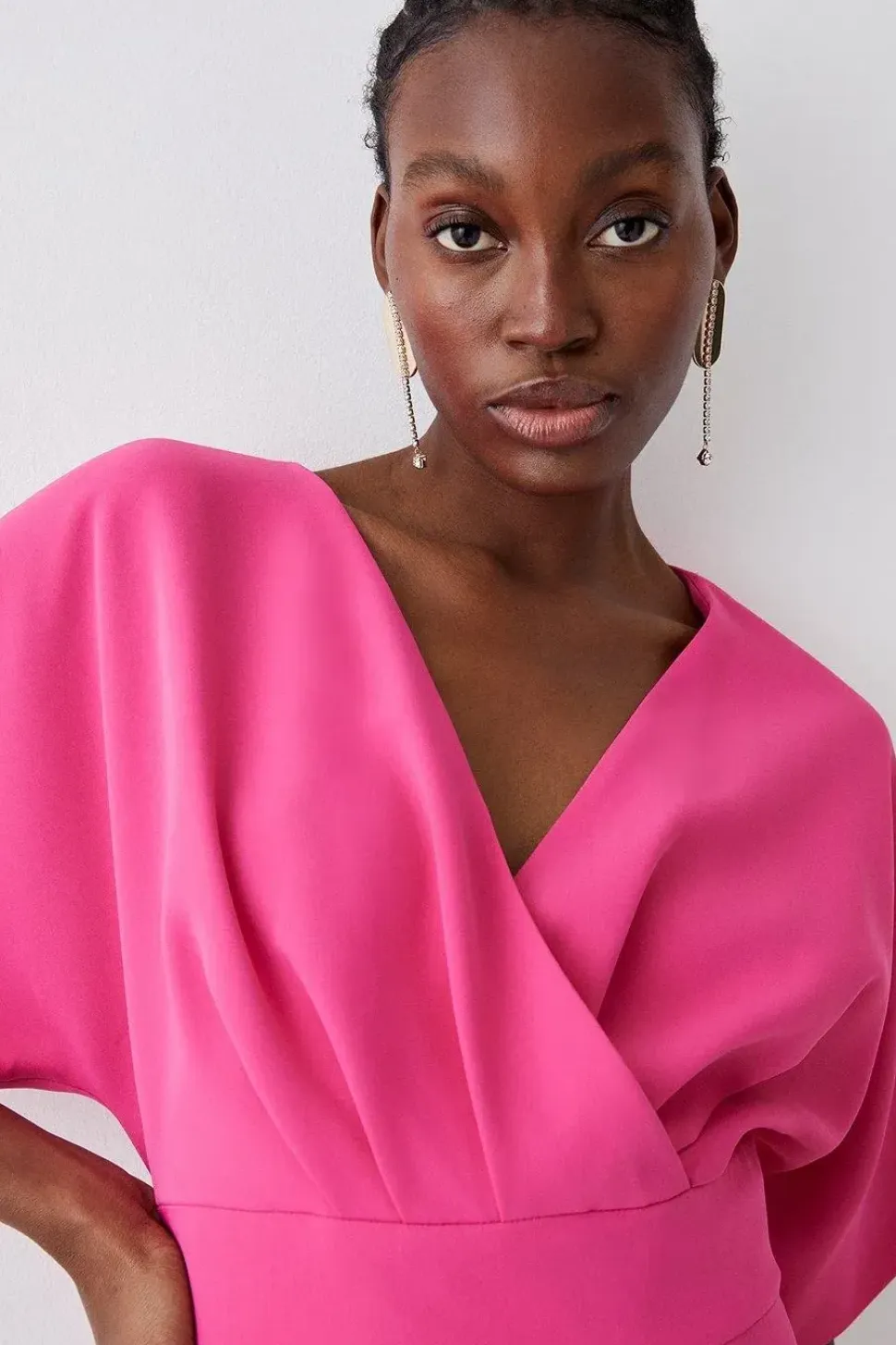 Kimono Sleeve V Neck Dress
