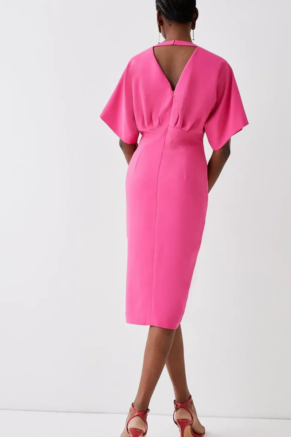 Kimono Sleeve V Neck Dress