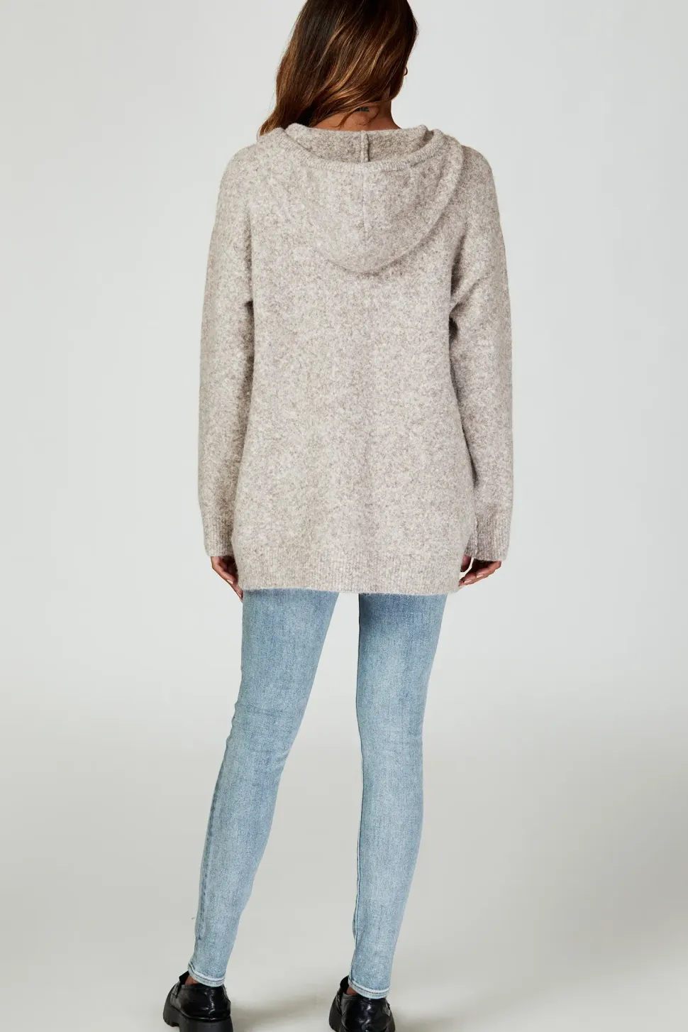 Knit Hoodie In Beige