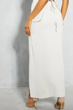Knitted Asymmetric Maxi Beach Skirt