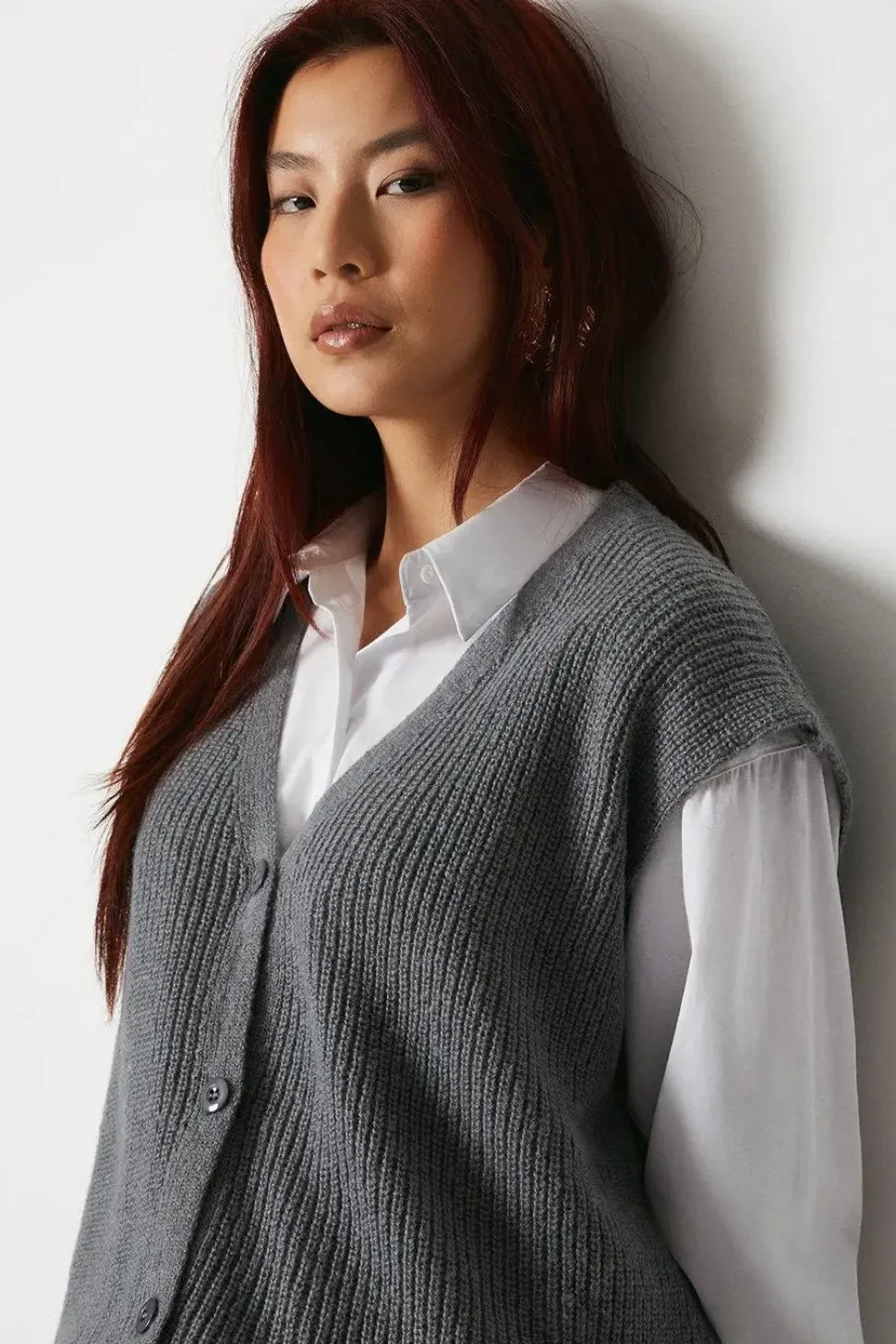 Knitted Button Through Waistcoat