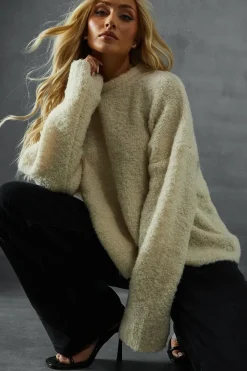 Knitted Crew Neck Oversized Jumper