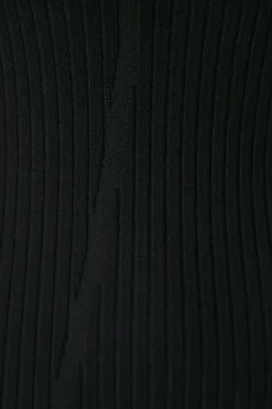 Knitted Rib V Neck Mini Dress