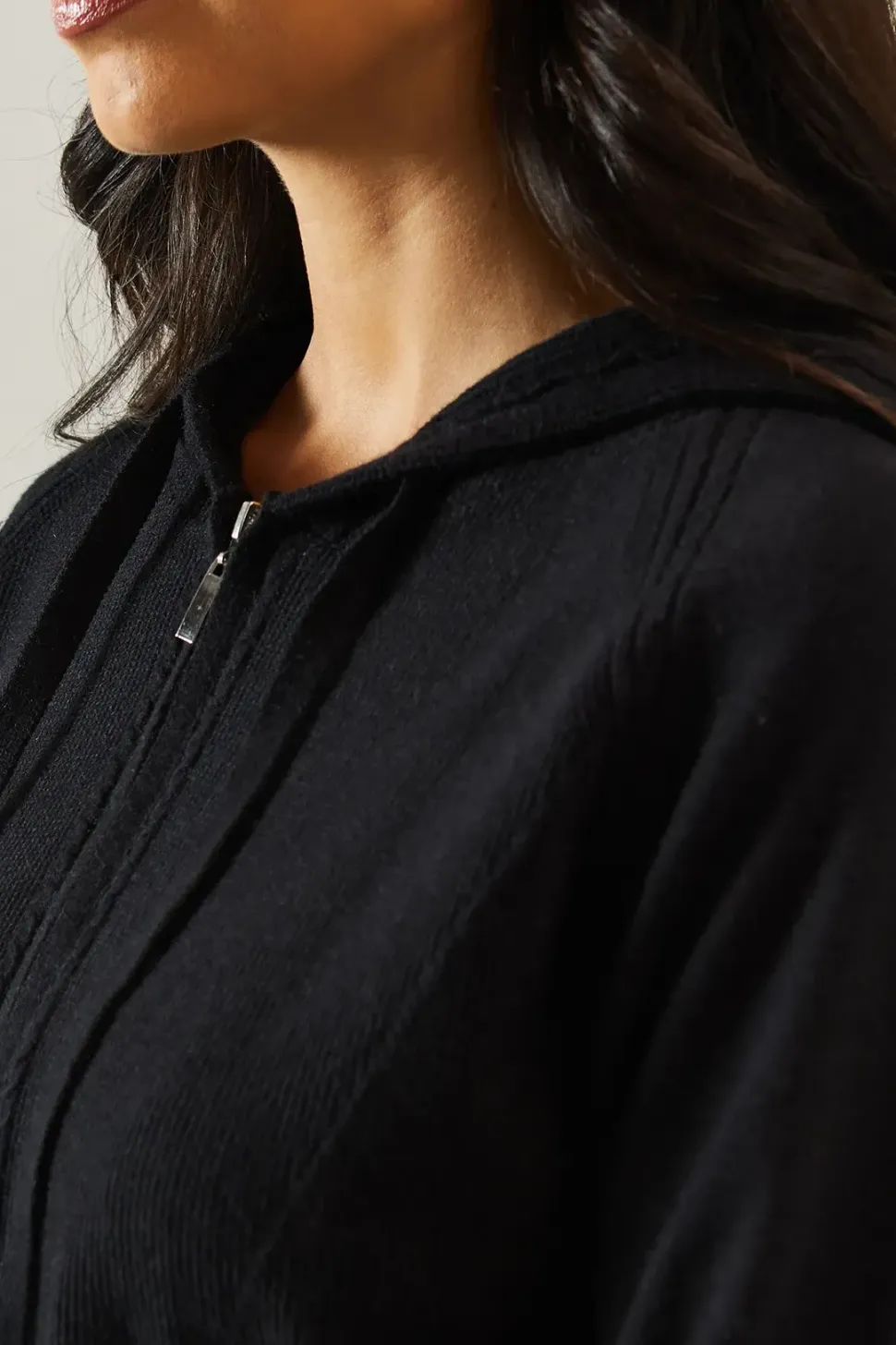 Knitted Zip Down Hoodie