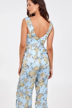 Knot Front V-Neck Culotte Jumpsuit