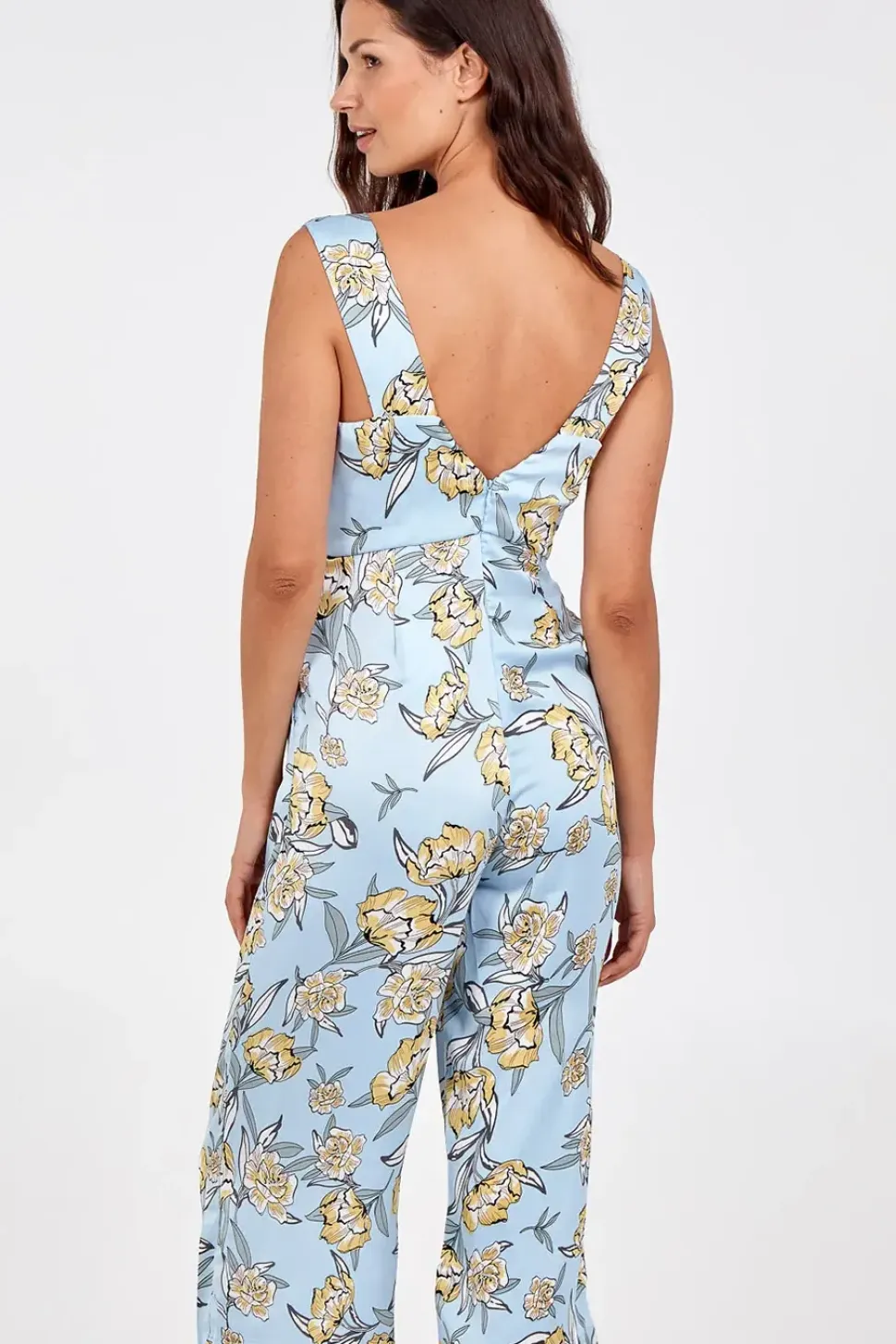 Knot Front V-Neck Culotte Jumpsuit