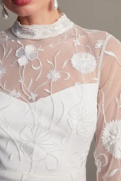 Krystyna Embroidered Short Bridal Dress