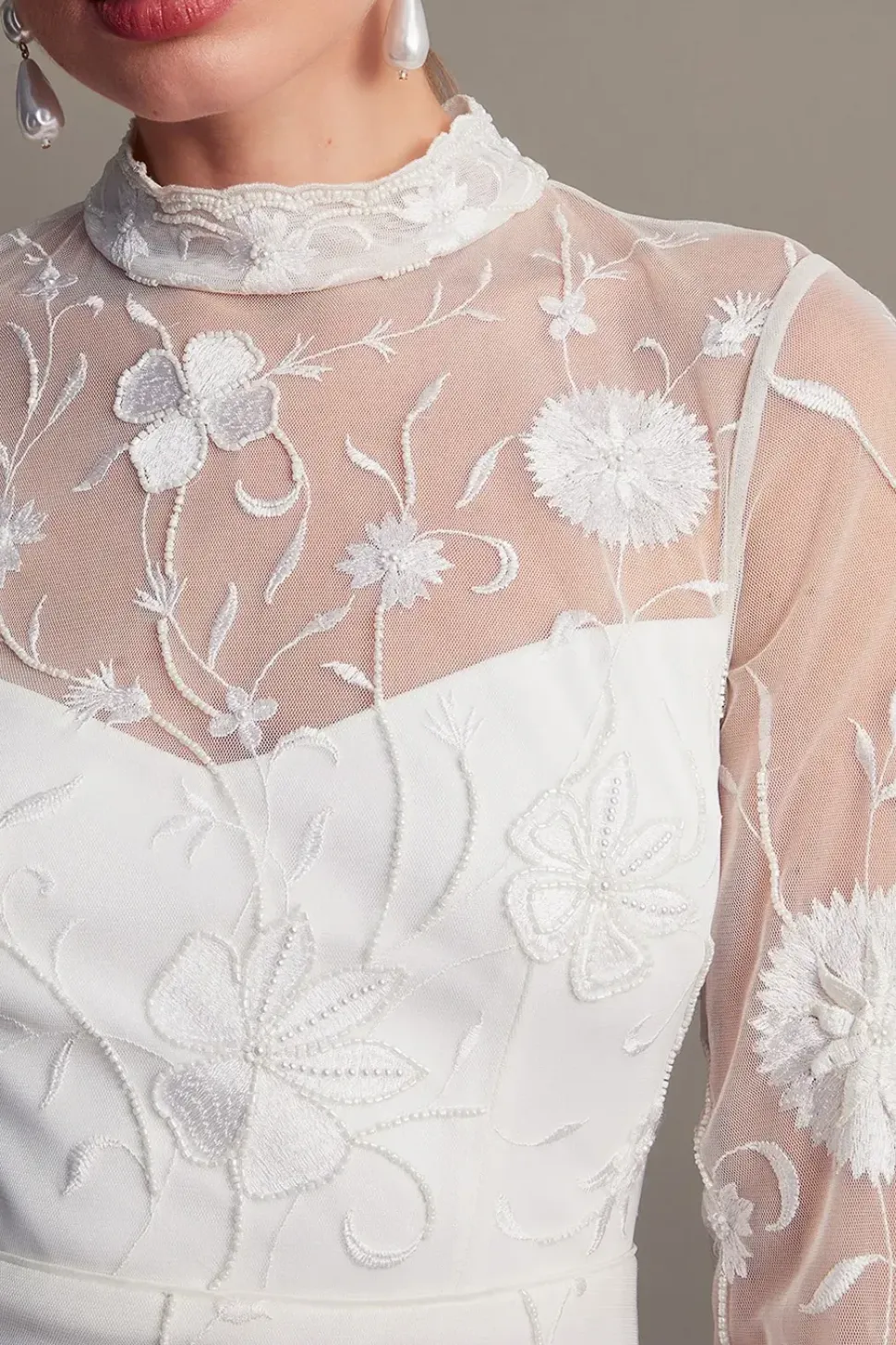 Krystyna Embroidered Short Bridal Dress
