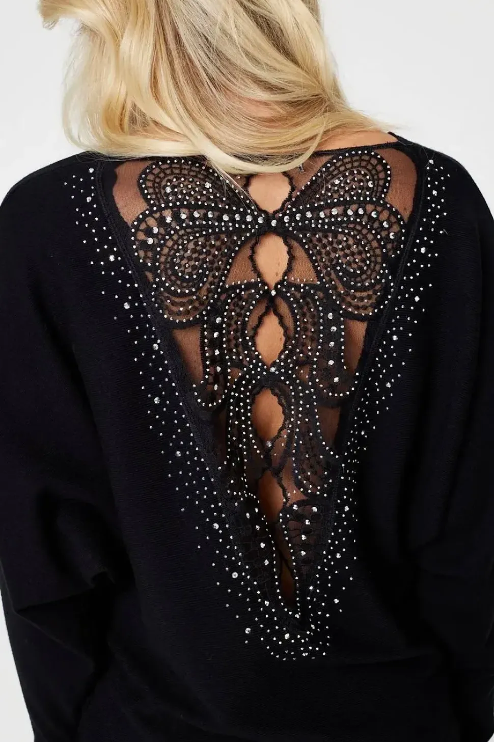 Lace Back Relaxed Fit Knit Top