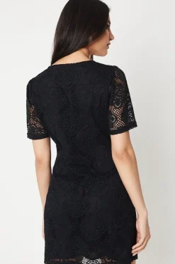 Lace Button Through Mini Dress