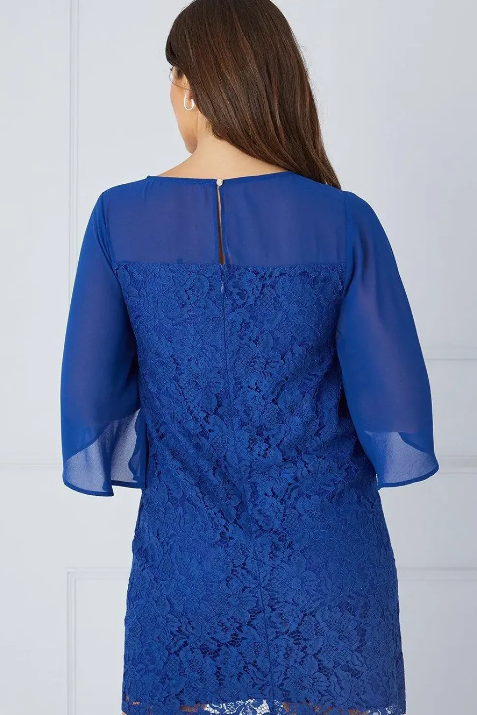 Lace Chiffon Sleeve Shift Dress