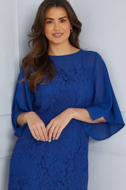Lace Chiffon Sleeve Shift Dress