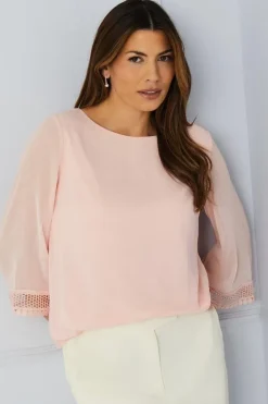 Lace Cuff Overlay Top