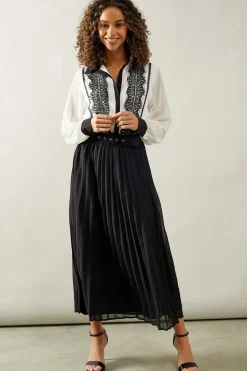 Lace Detail Collared Shirt Dress