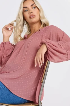 Lace Detail Dobby Blouse
