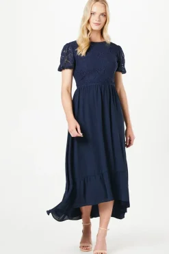 Lace Drop Hem Midaxi Dress