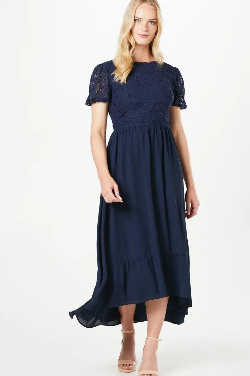 Lace Drop Hem Midaxi Dress