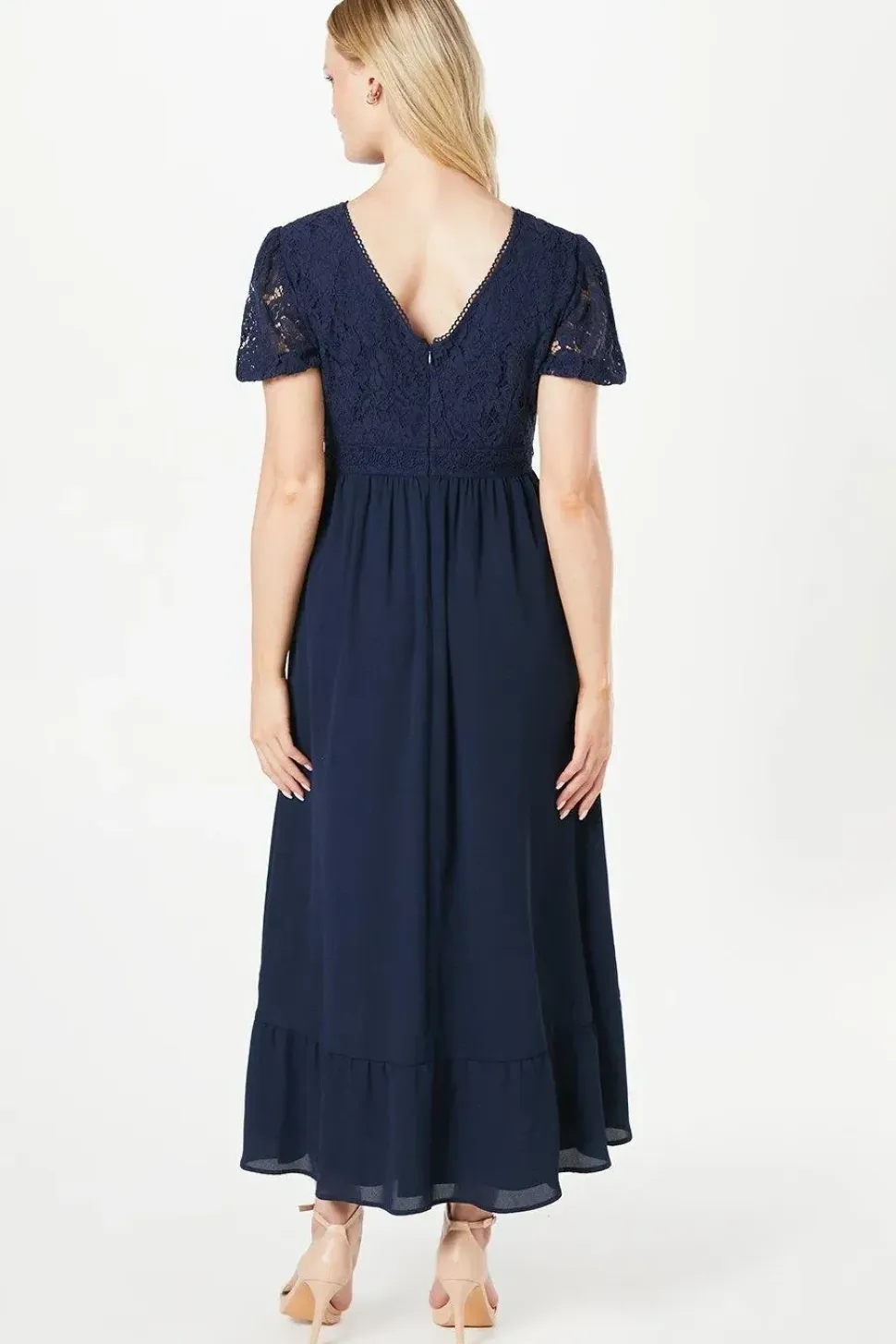 Lace Drop Hem Midaxi Dress