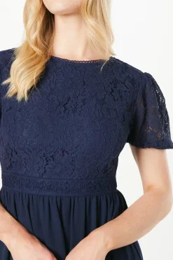 Lace Drop Hem Midaxi Dress