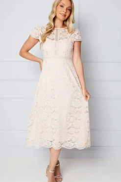 Lace Fit And Flare Midi Dress