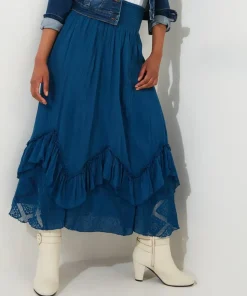 Lace Godet Maxi Skirt