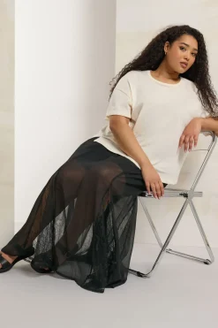 Lace Godet Maxi Skirt