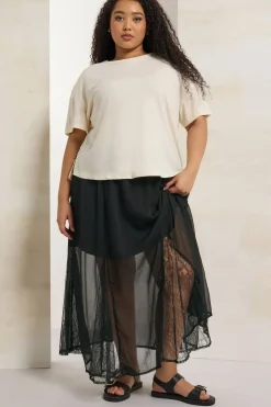 Lace Godet Maxi Skirt