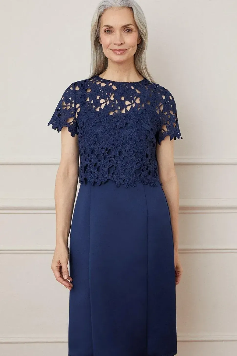 Lace 2 In 1 Overlay Shift Dress
