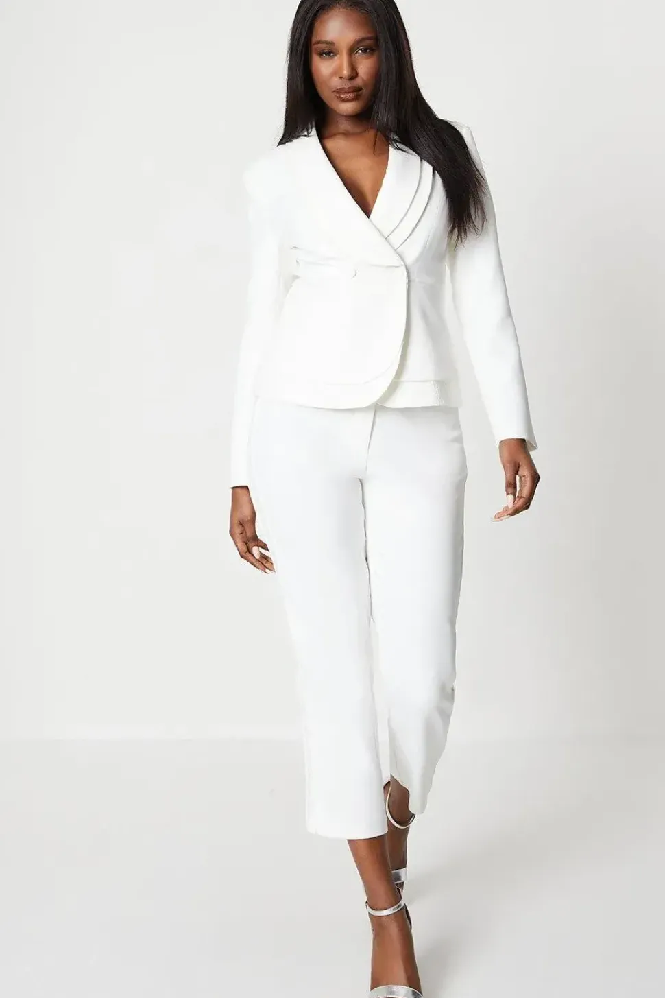 Lace Insert Peplum Blazer