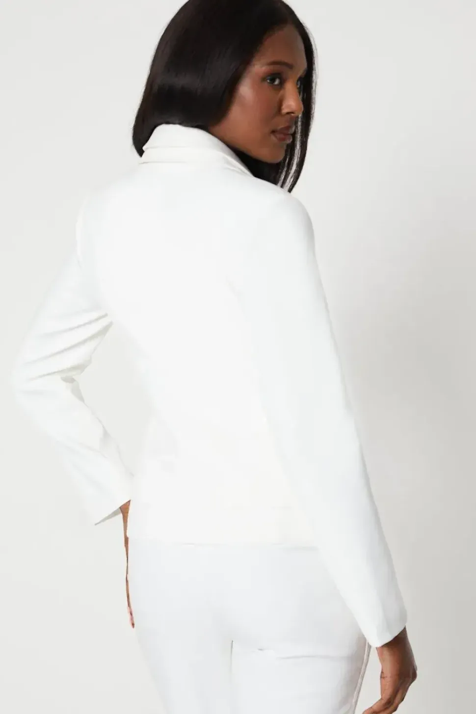 Lace Insert Peplum Blazer