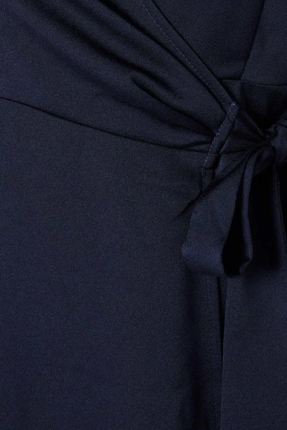 Lace Insert Wrap Midi Dress