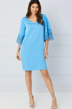 Lace Kimono Sleeve Shift Dress