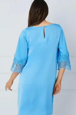 Lace Kimono Sleeve Shift Dress