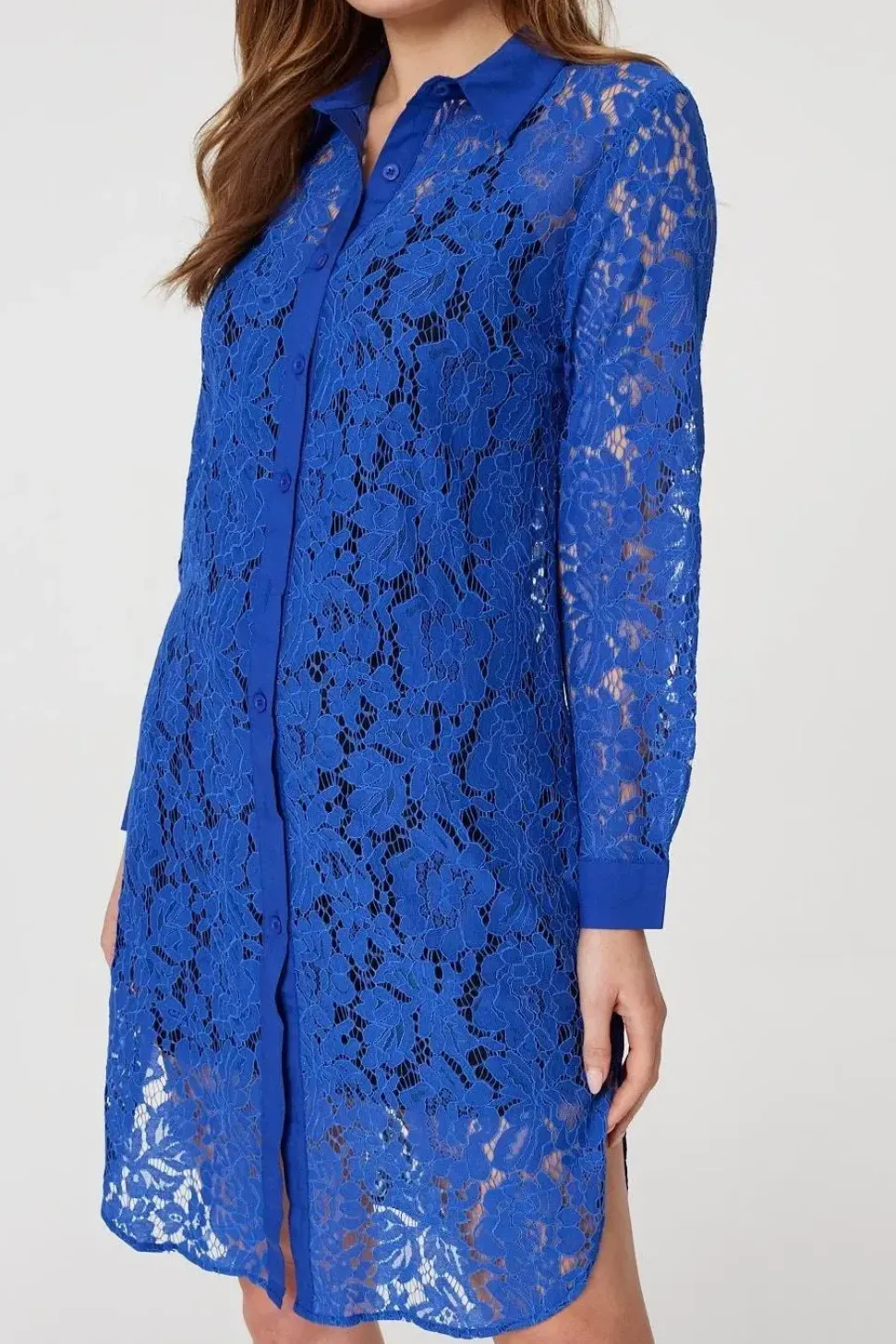 Lace Longline Shirt Dress