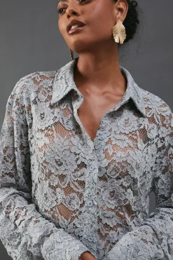 Lace Oversized Shirt